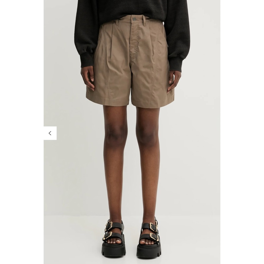 Fjallraven EUC Vardag G-1000 Suede Brown Pleated 6" Inseam Utility Shorts 2‎